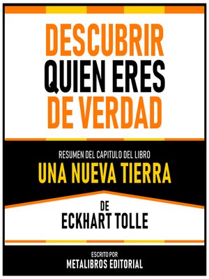 cover image of Descubrir Quien Eres De Verdad--Resumen Del Capitulo Del Libro Una Nueva Tierra De Eckhart Tolle